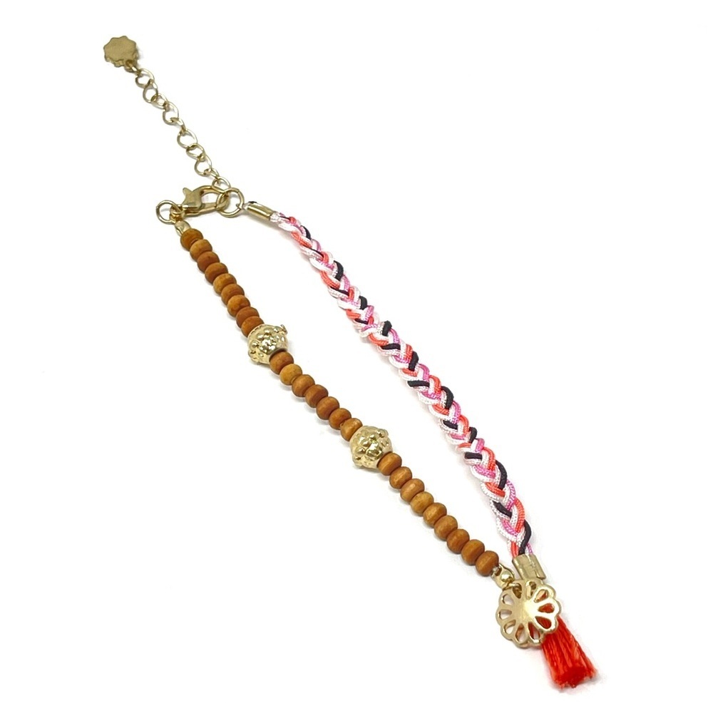 New Free People Charm Beaded Braided Bohemian Anklet - Picture 4 of 4